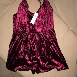 Fragile Rose short satin romper with tags